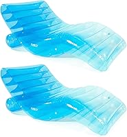 Vista 11 de FUNBOY Tumbona gigante súper transparente para piscina, tamaño de 1 a 2 personas