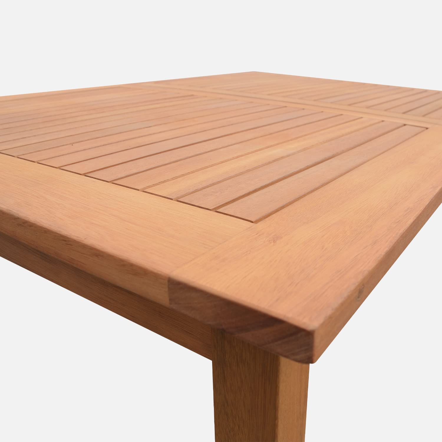 Alice's Garden Tavolo da Giardino Rettangolare allungabile in Legno, 6 a 10 posti Marrone Naturale - 180x80x75 cm
