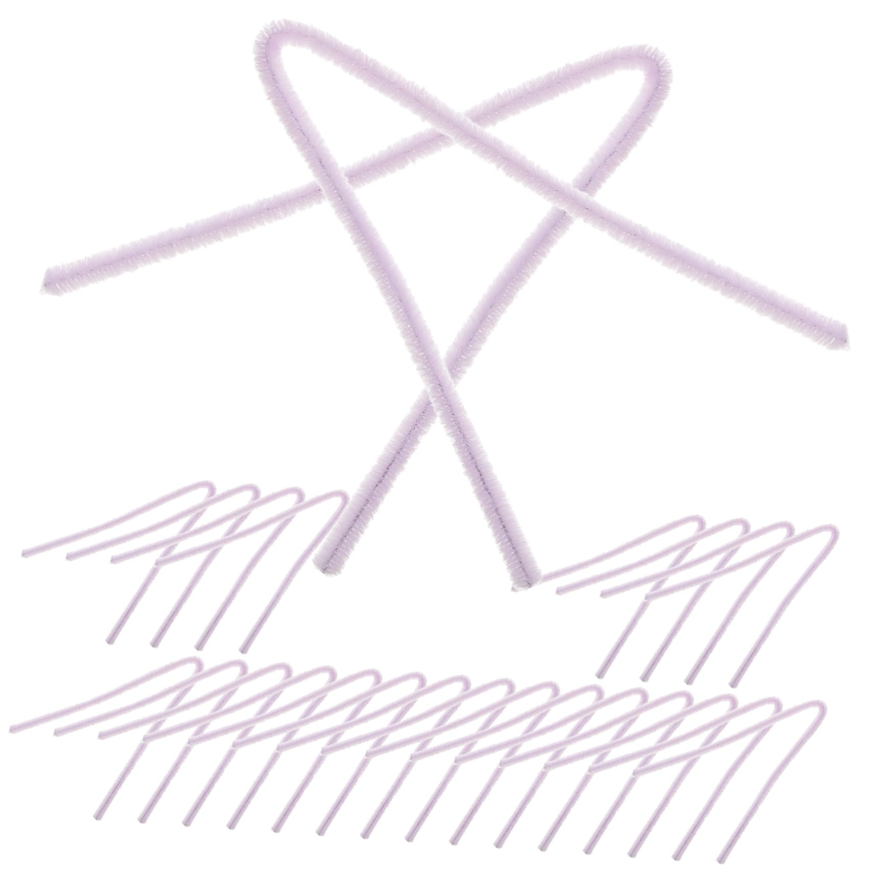 Operitacx 100Pcs Plush Rods for Flexible DIY Plush Sticks Light Purple for Crafting and Early Education Activities for Boys and Creative Projects