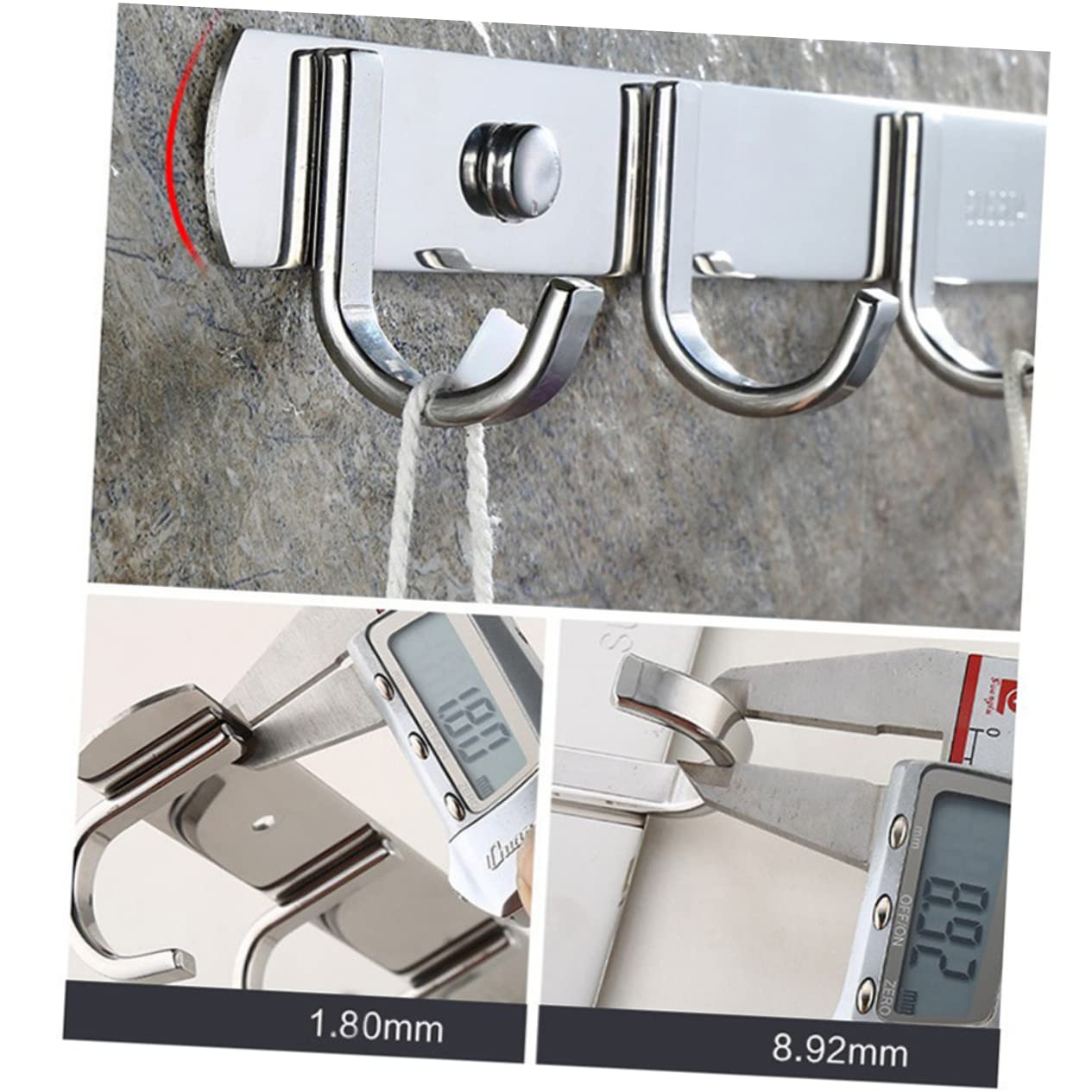 VILLFUL 5 Over The Door Hangers Hook Coat Hangers Wall Coat Hanger Wall Clothes Hangers Silver