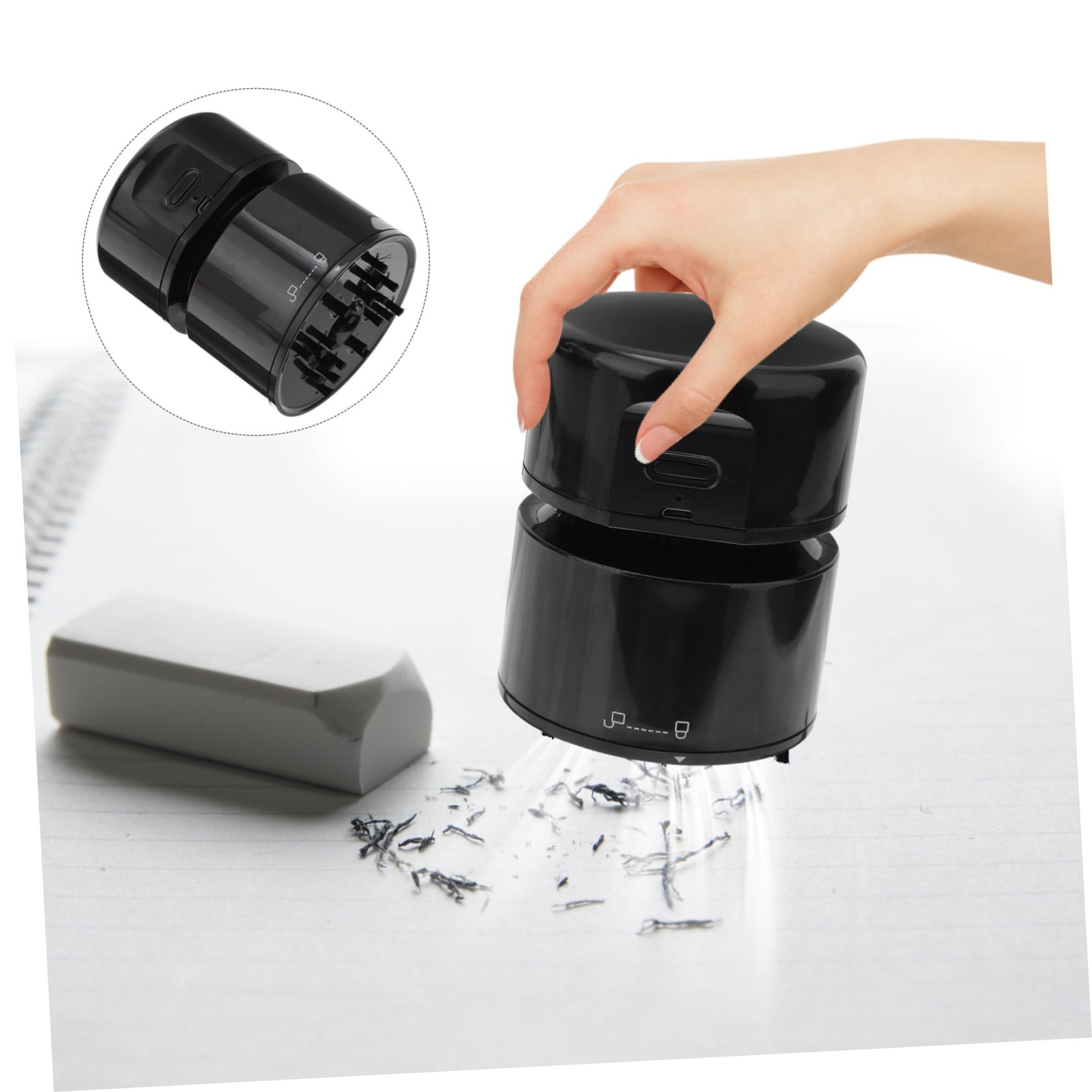 Mini Aspirateur de Bureau USB Noir en Plastique, Compact