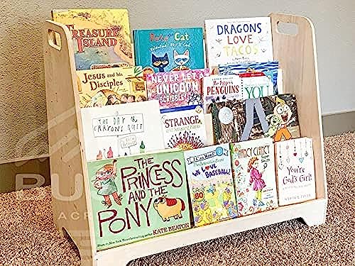 Bush Acres Large Montessori Bookshelf | Toddler Bookcase - Kids Library - Montessori Wooden Furniture | Nursery Gift | Wooden Book Shelf - Made In Usa #TOP23