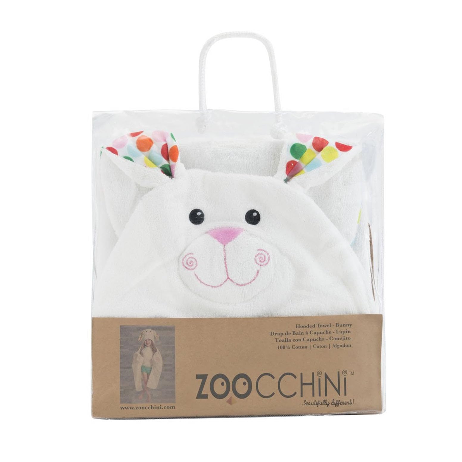 Zoocchini, coniglietto di asciugamani per bambini con cappuccio in cotone 100%