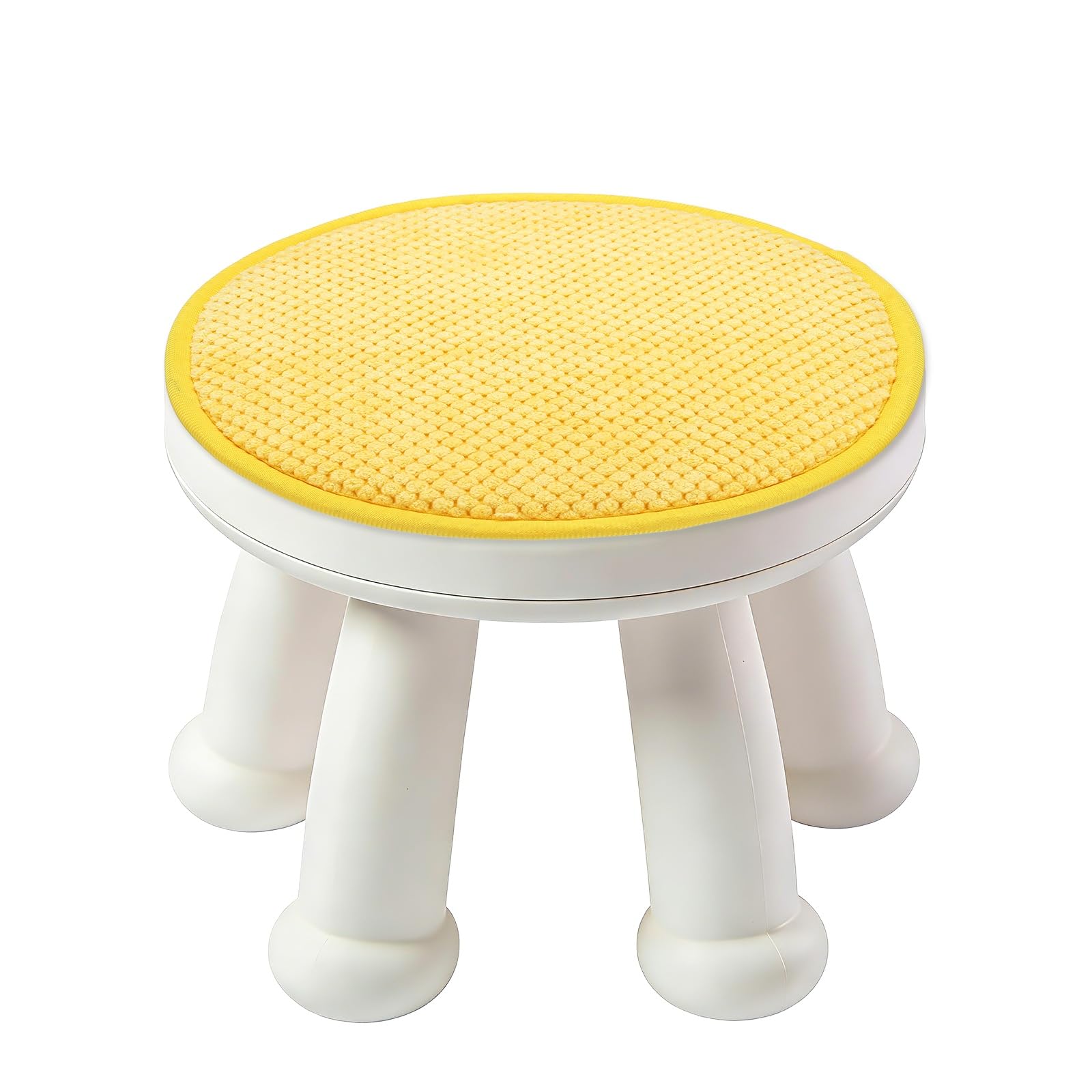 sourcing map Round Stool Cushion, 14 x 14 Inch Round Seat Pads with Elastic Straps, Anti-Slip Soft Round Pad Chair Seat Cushions for Dining Chairs Kitchen Bar High Stool, Lemon Yellow