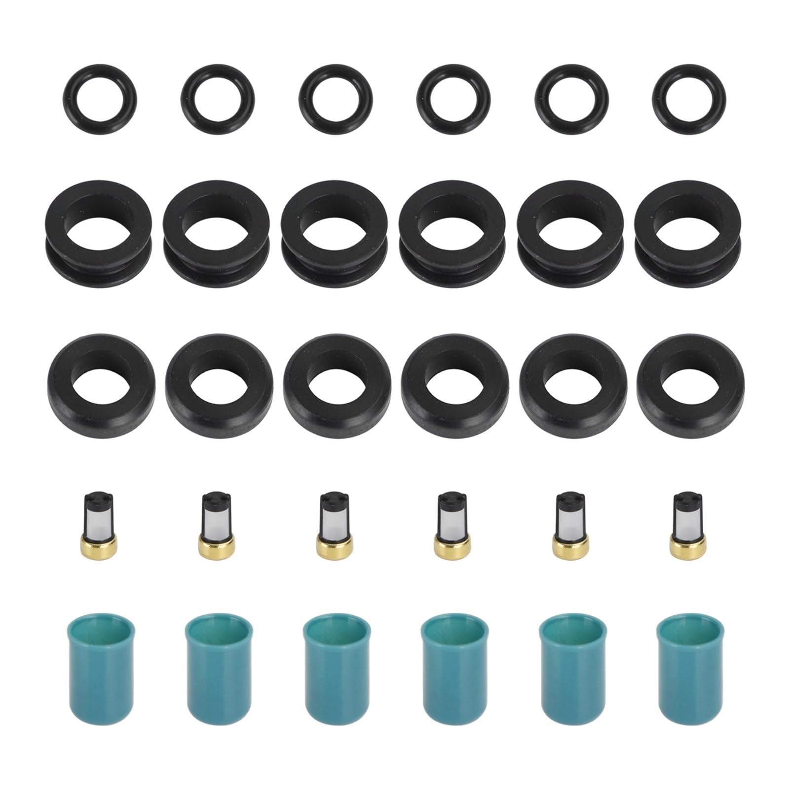 Kit di ricostruzione guarnizioni riparazione iniettori carburante 6 pezzi per 3VZE 1988-1995 3.0L