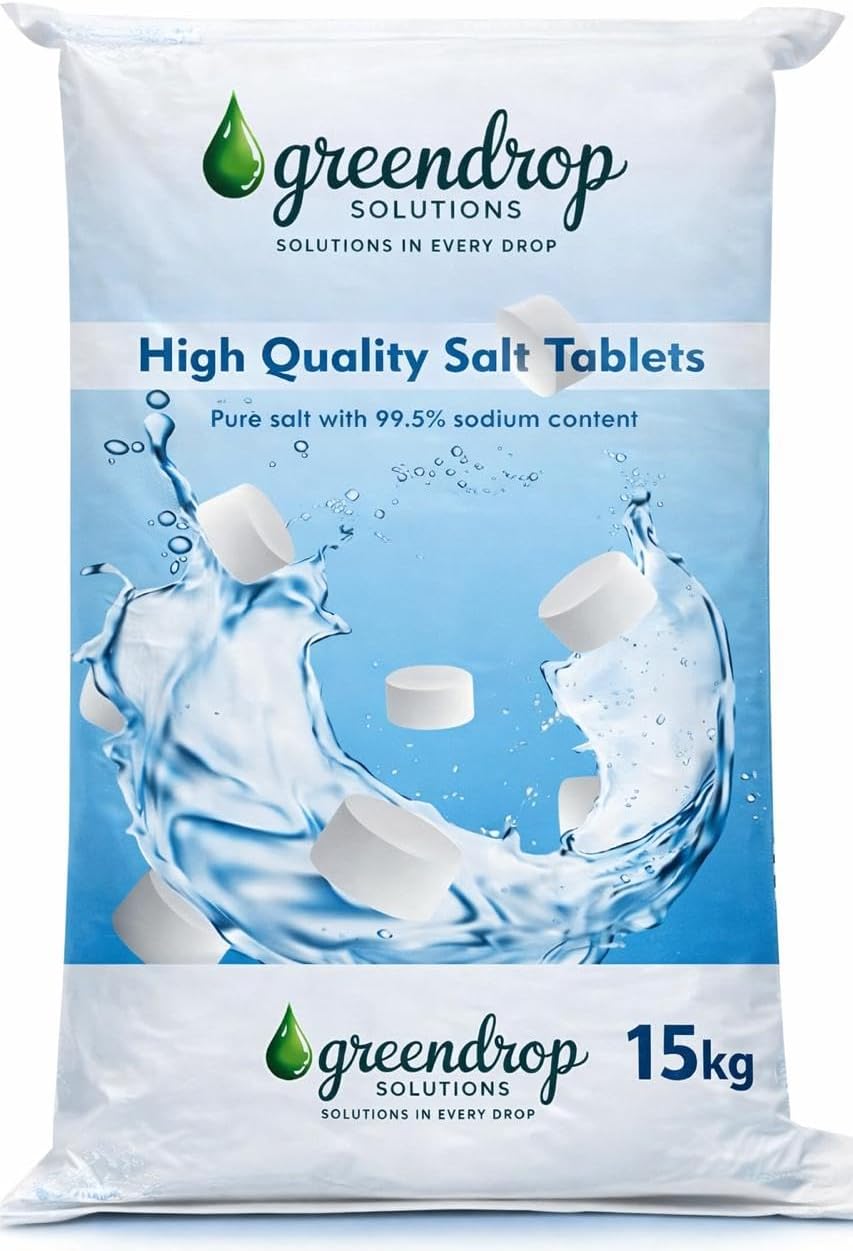 Water Softener Salt Tablets | Premium Water Purification Salt for Efficient Softener Performance | Soft Water Solution for Home, Office & Industrial Use (15Kg)
