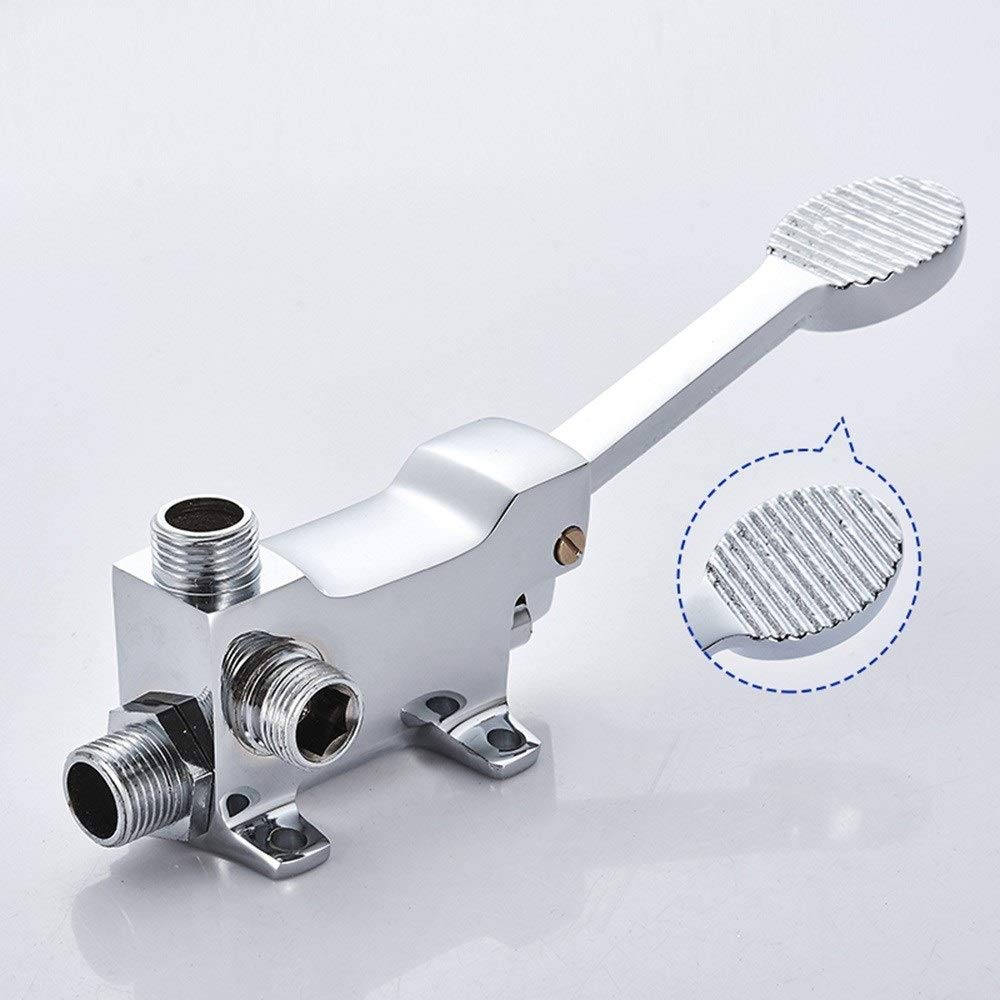 Grifos para Fregadero de Cocina, Grifo de Pedal de Laboratorio, Cromado Pulido, de Metal de Cobre, para Agua Caliente y fría.