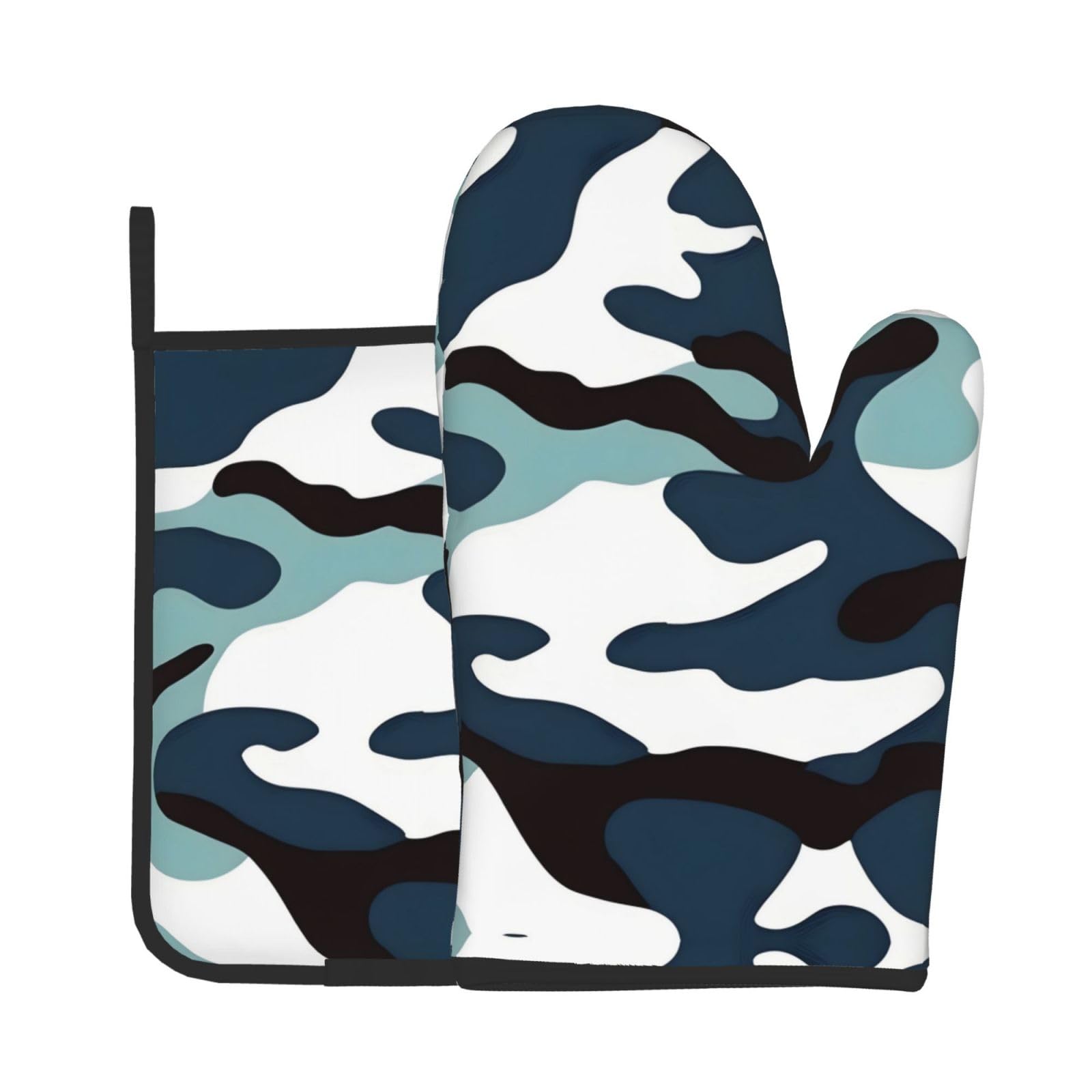 Oven Mitts and Potholders Set of 2 for Kitchen Baking Cooking GrayMarine Camouflage Thick and Durable