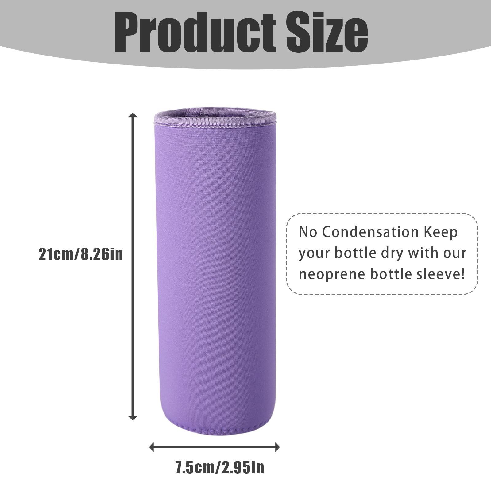 PEUTIER 2pcs Sleeve for Cirkul Water Bottle 22oz Water Bottle Sleeve for Cirkul Plastic & Stainless Steel Bottle Neoprene Insulated Water Bottle Cover for Retaining Temperature - Image 2