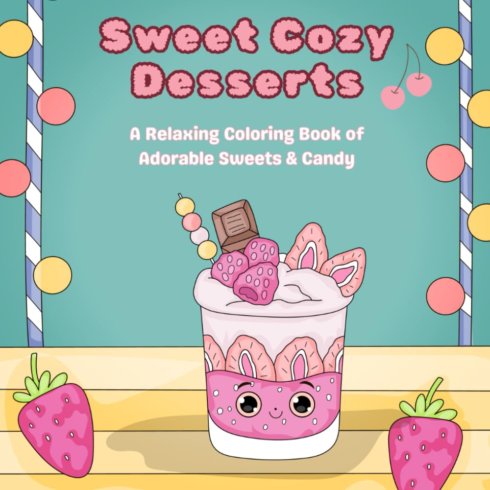 Sweet Cozy Desserts: A Relaxing Coloring Book of Adorable Sweets & Candy