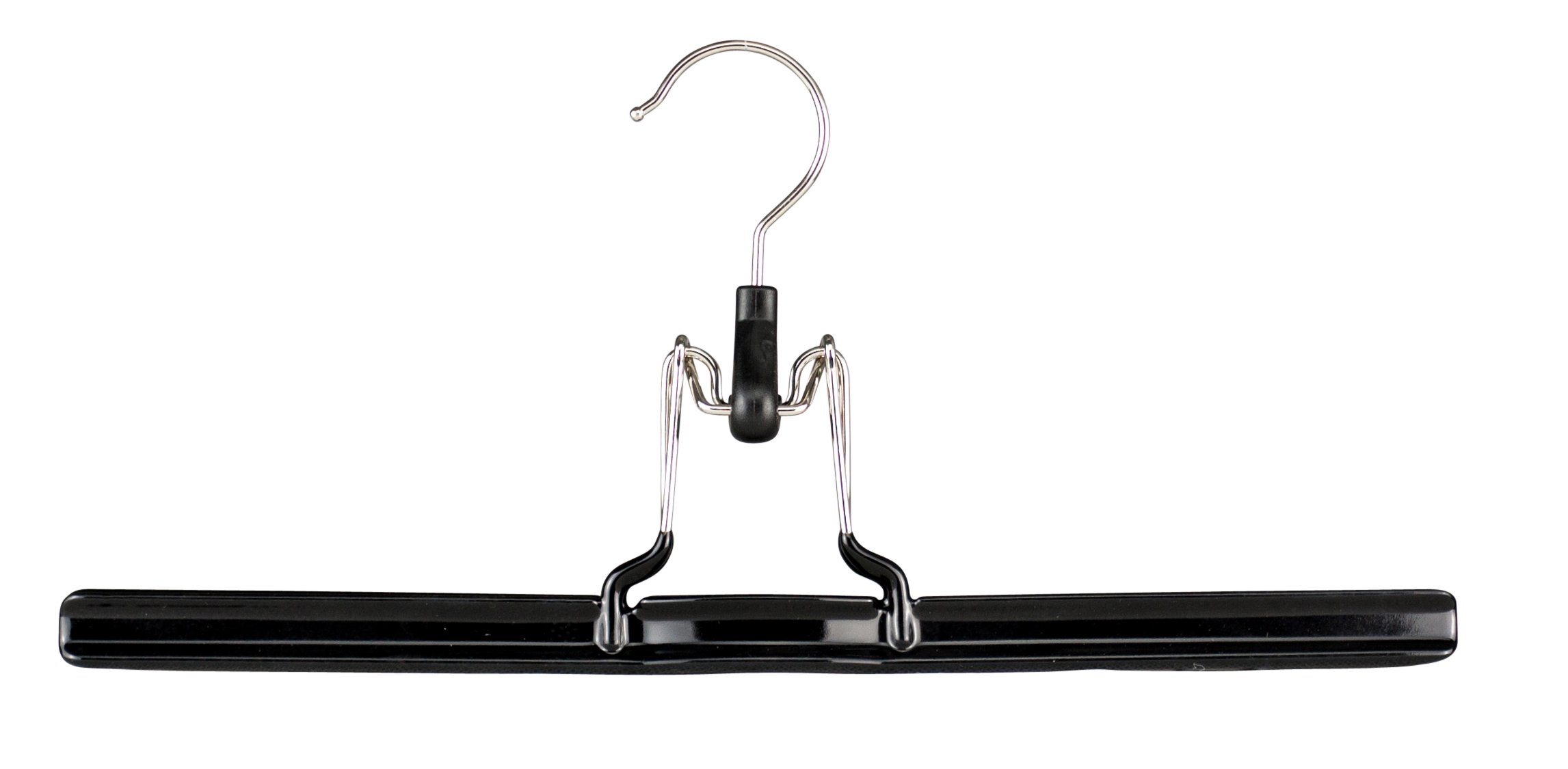 MAWA Klemmbügel, 10 Stück, platzsparende Klemmbügel, geeignet für Hosen und flächige Teile, 360° drehbar, hochwertige Antirutsch-Beschichtung, 26 cm, Schwarz