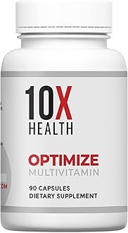 10X Health Optimize Multivitamin for Men - 90 Capsules, Methylated Multivitamin 34 in 1 Formula with 800 mcg of Vitamin B12, 5-MTHF, NAC - Methyl B Complex