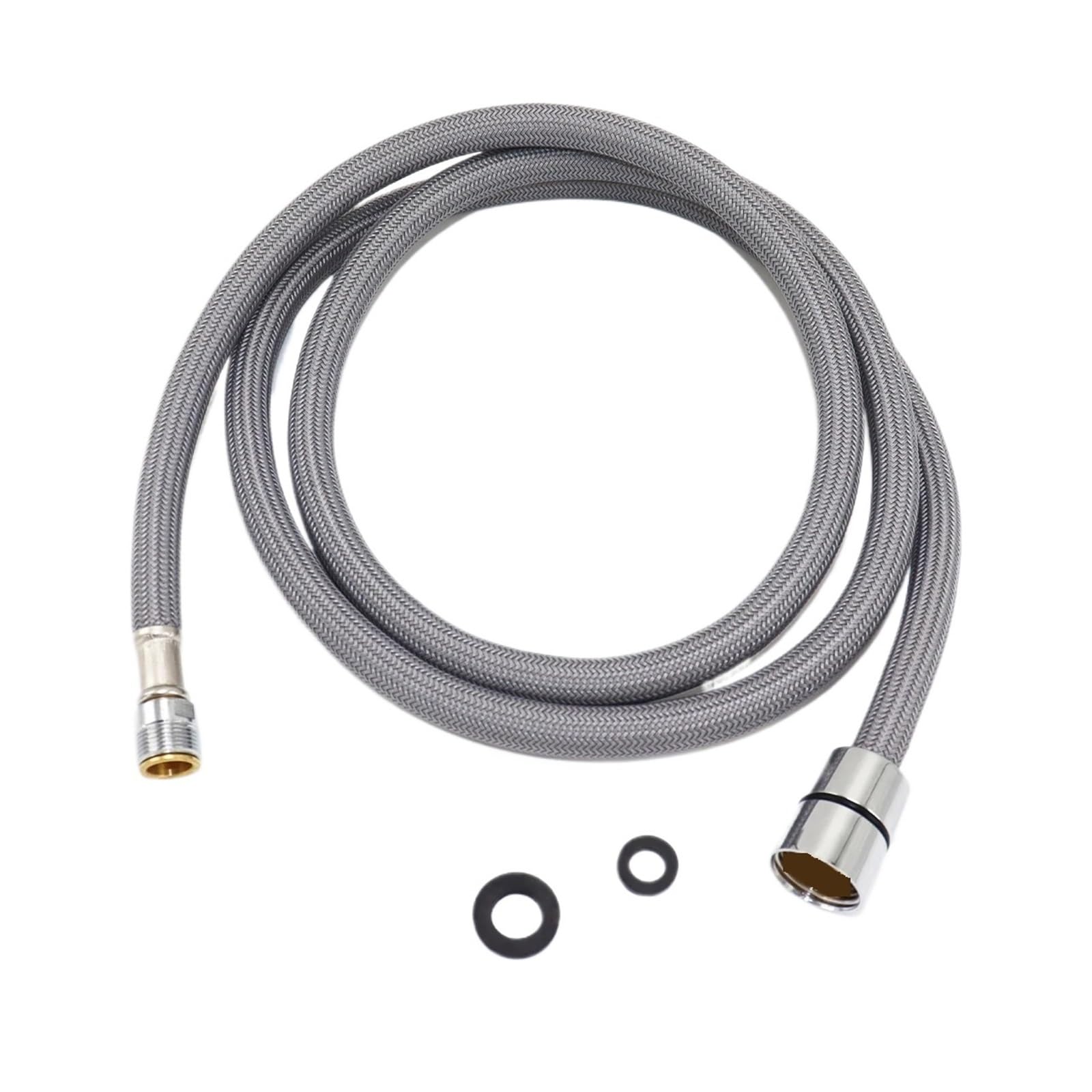 Sparklwleaf Nylon Gray Faucet Pull Out Hose F1/2 M15*1 Nylon Braided Flexible Hose Stainless Steel Kitchen Faucet Pull Out Silica Gel Inner Tube(Nylon Gray)