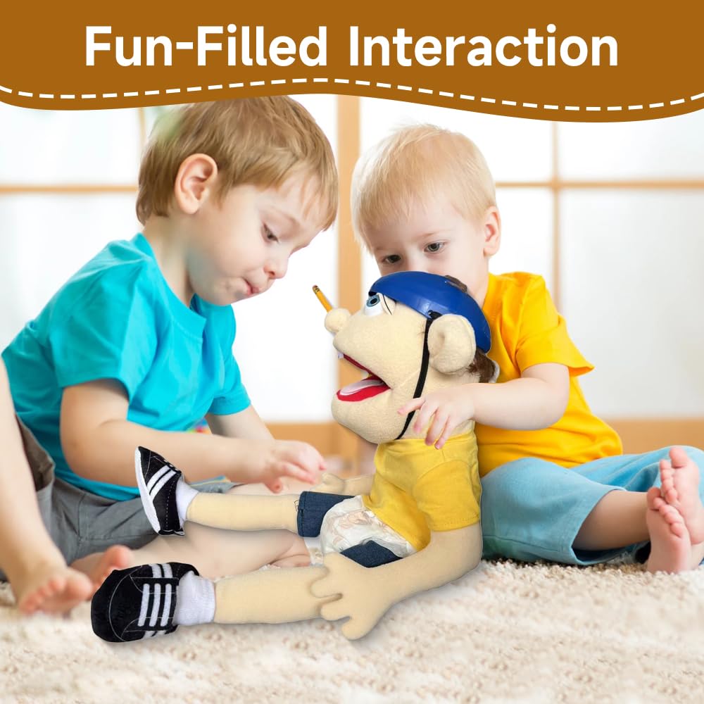Dhqkqg Jeffy Puppet Plush Toy Doll, 60cm Jeffy Hand Puppet for Play House Funny Puppet's Toy, for Party Role-Playing - Image 2