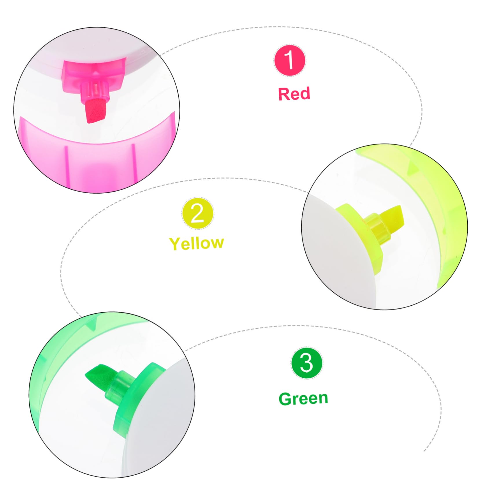 HOMSFOU 3 Set Evidenziatori Fluorescenti Colorati Per Scuola E Ufficio Leggeri E Compatti Per Creatività 5 Pezzi * 3