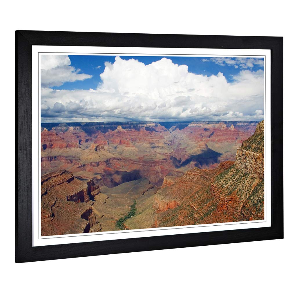 Big Box Art Framed Print of The Grand Canyon Mountain Landscape (1) Design | Wall Art Picture | Home Decor for Kitchen, Living Room, Bedroom, Hallway, Black, A2 / 24.5x18 Inch / 62x45cm