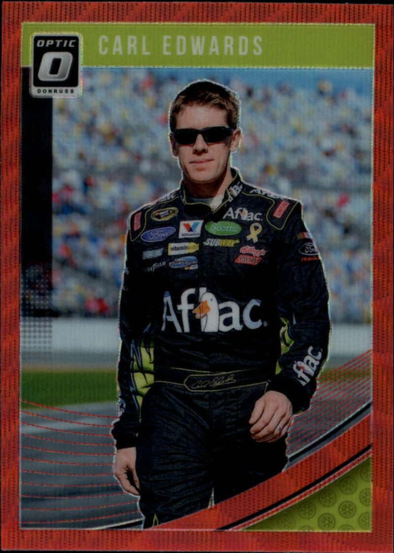 2019 Donruss Racing Optic Red Wave #47 Carl Edwards Aflac/Roush Fenway Racing/Ford Official Panini NASCAR Trading Card