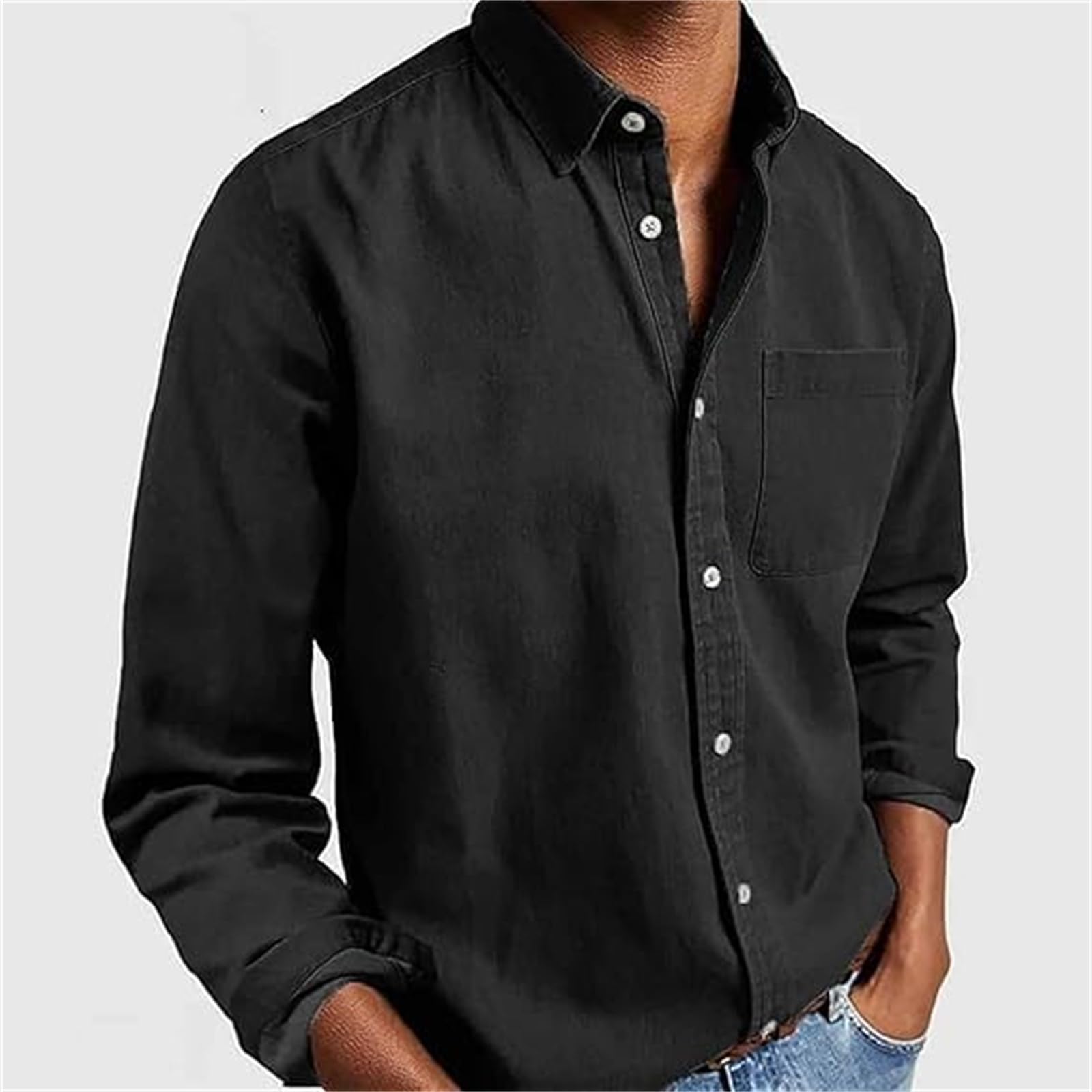 Camisas Ffmani para hombre, con botones, ropa de moda, camisas casuales elegantes para hombre, camisas con bolsillo en el pecho