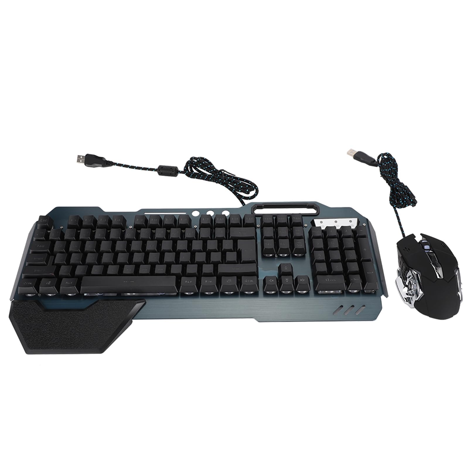 AMONIDA Set Tastiera e Mouse da Gioco Meccanici Cablati USB con Risoluzione Regolabile 3200 DPI per Uso Domestico e in Ufficio