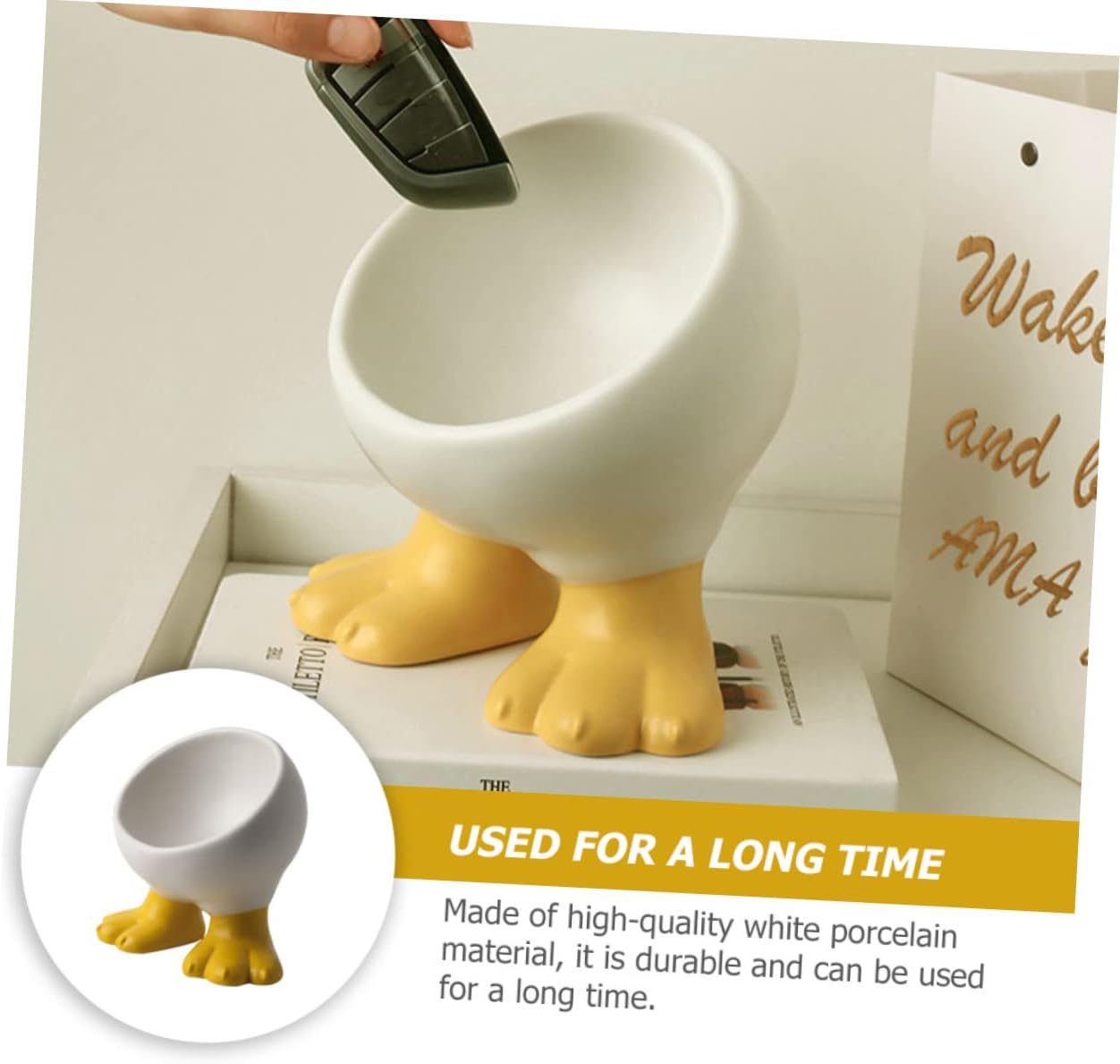 1pc Adorable Ceramic Storage Holder Creative Table Decoration for Home Unique Wedding Adornment Stylish Household Storage Decor for Entryway Office Porch