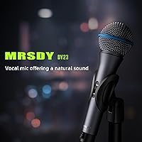 Vista 3 de Micrófono XLR con cable, micrófono dinámico cardioide de mano de metal para cantar, escenario, estudio, karaoke, con interruptor