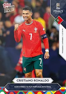 2025 Topps Now UEFA Cristiano Ronaldo #1 Icon Strikes to Put Portugal into Final Portugal National Team Soccer Card