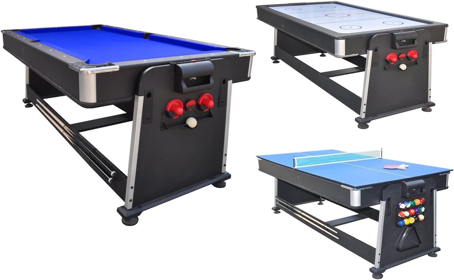 Strikeworth 7ft Multi Games Table with Blue Cloth