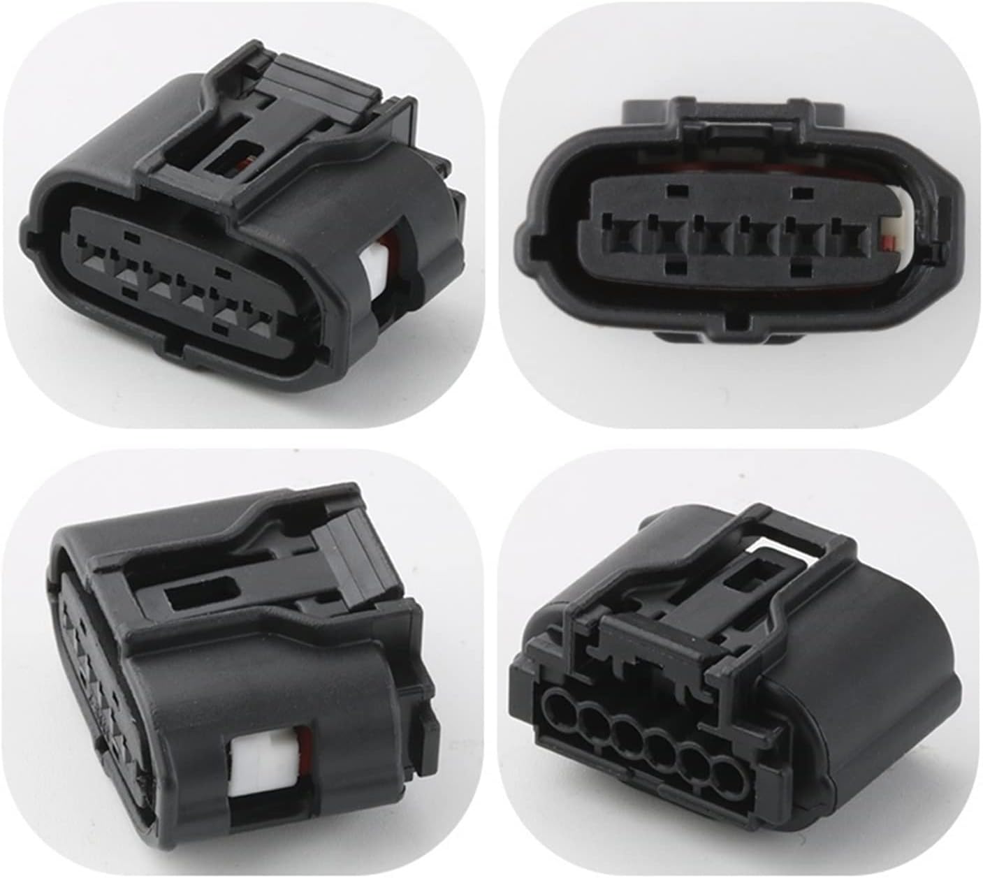 Lingling 1/5/10/20/50 Sets 6 Pin Sensor Sumitomo TS Car Waterproof 025 Accelerator Pedal Black Connector Compatible with Toyota Subaru Replacement (Color : 6p Female, Package : 10 Sets)