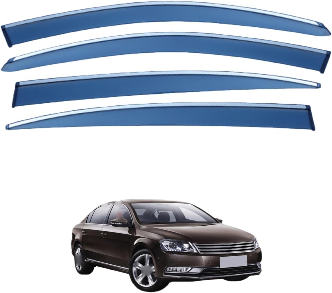 Acwyahso Normal Rain Guards Wind Deflectors For Passat Mk7-B7 2011-2015, 4Pcs Vent Visors, Allows Fresh Air & Keeps Rain Out, No-Drill Install