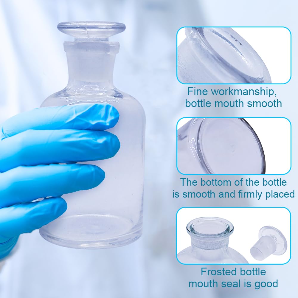 1 x Flasche aus Borosilikatglas, schmale Öffnung, Laborflasche, transparent, große Öffnung, Reagenzflasche (2500 ml)