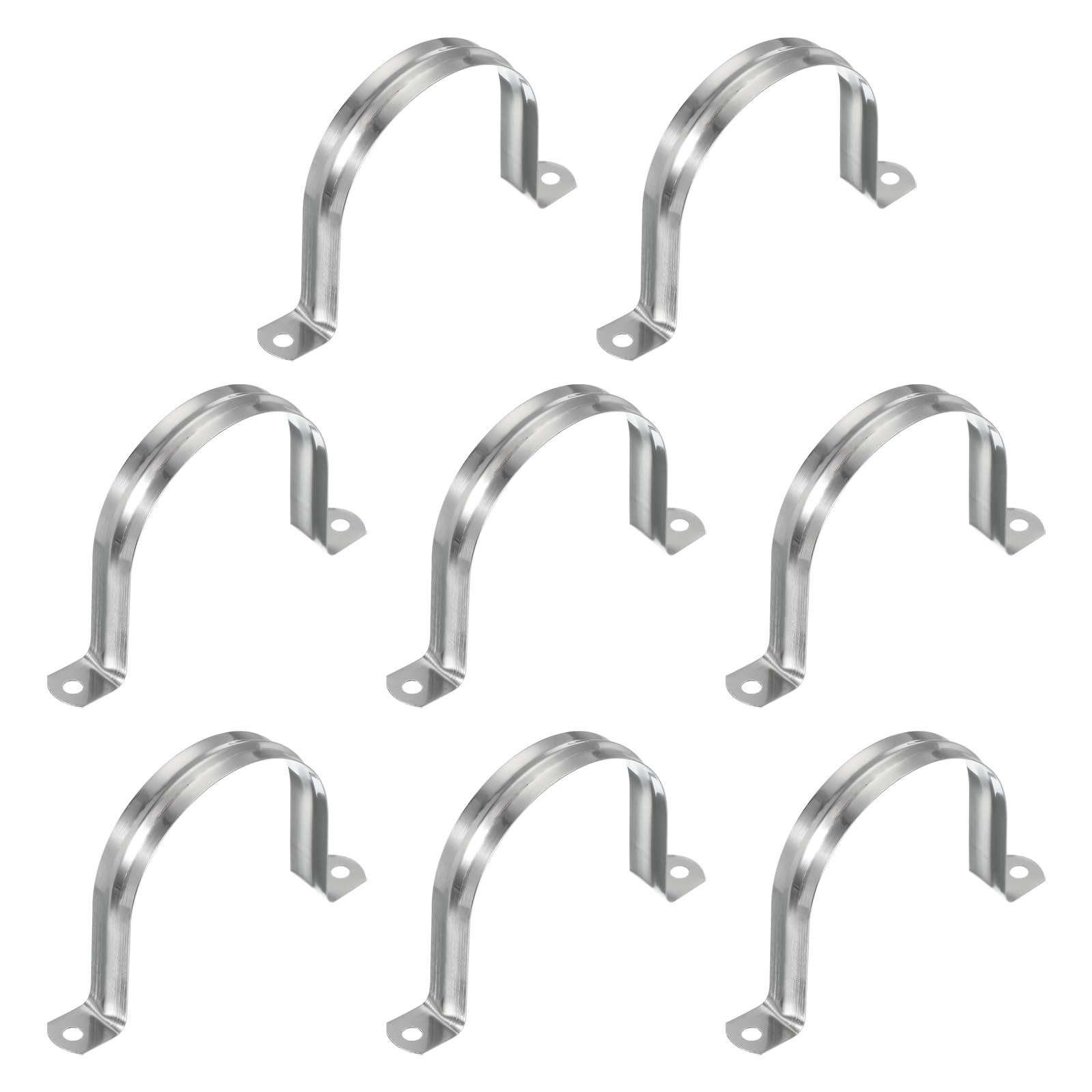 Abrazadera de tubo rígido PATIKIL de 80 mm en acero inoxidable de 2 agujeros