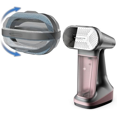 Rowenta Iron Steamer for Clothes, 3in1 Hand Held Steamers, Clothing Steamer, Ironing, Lint Remover, 7.1 Oz Tank, 1875 Watts, Auto-Off, Black & Pink, DR8865