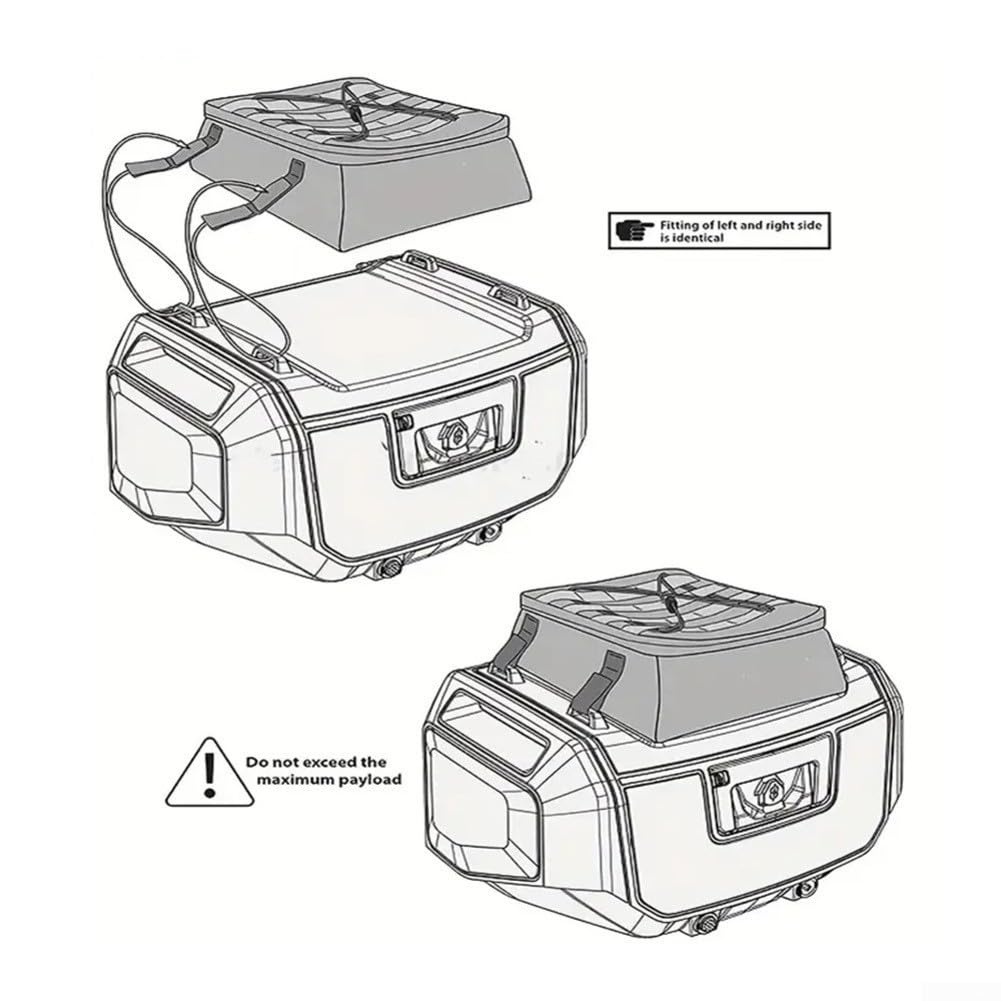 Borsa impermeabile per bauletto moto BMW R1300GS con sistema di fissaggio a cinghia