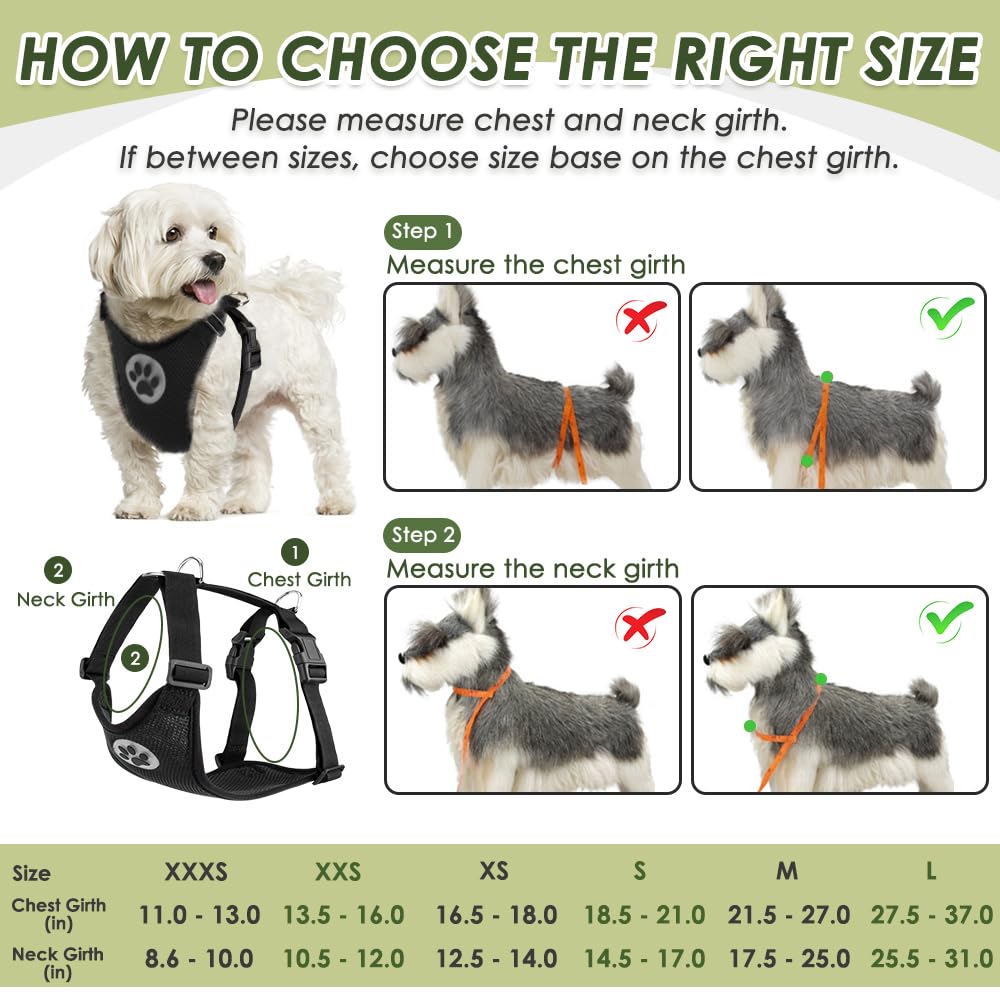 SlowTon Dog Seat Belt Harness for Car, Dog Car Harness Adjustable Mesh Breathable & Dog Seatbelt Safety Tether with Elastic Bungee for Small Medium Large Pets(Black, Double Clip, L) - image 5