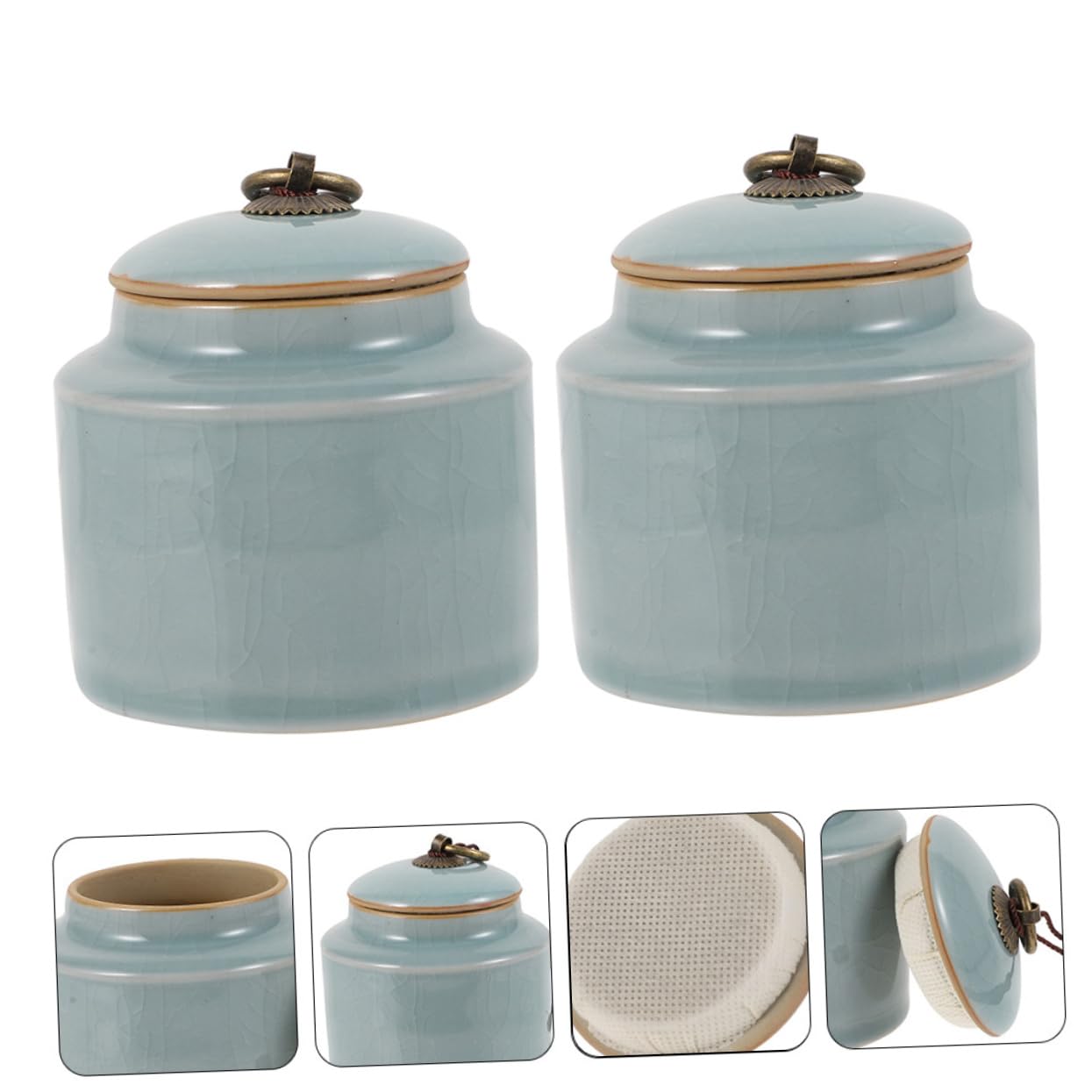 Barattolo di Conservazione in Ceramica 2 Pezzi per Tè e Dolci
