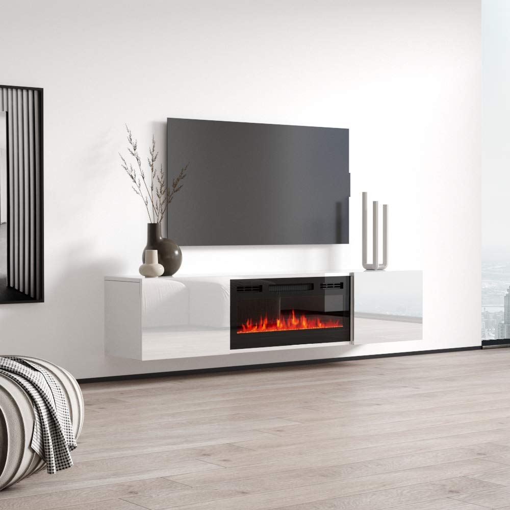 Meble Furniture Cali EF Wall Mounted Electric Fireplace Modern 72" TV