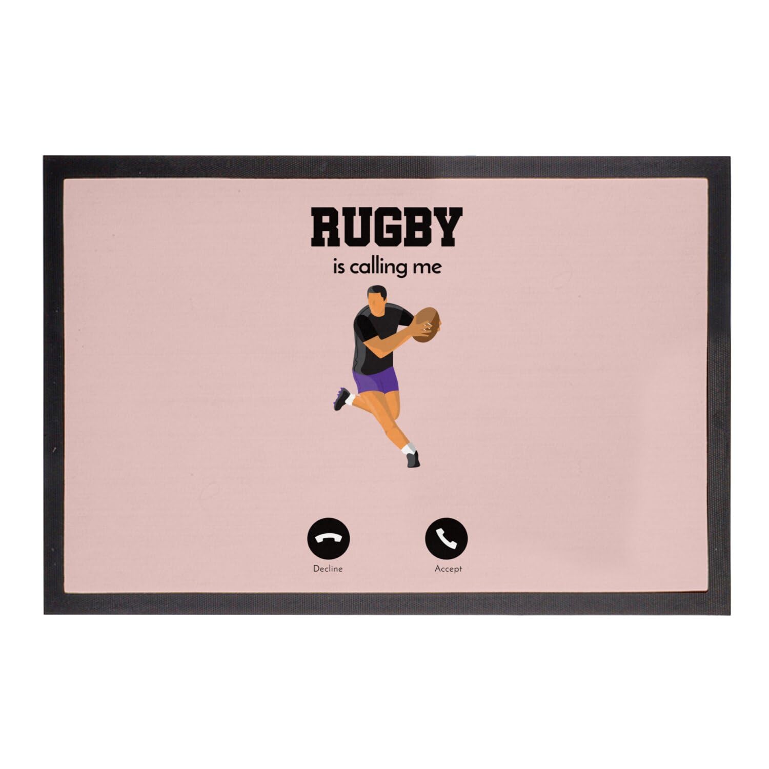 Paillasson Rose Rugby is Calling Me tapis entrée sport