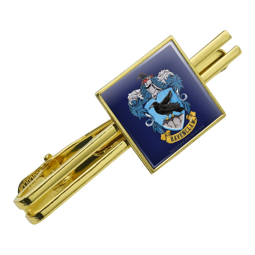 GRAPHICS & MORE Harry Potter Ravenclaw Painted Crest Square Tie Bar Clip Clasp Tack Gold Color