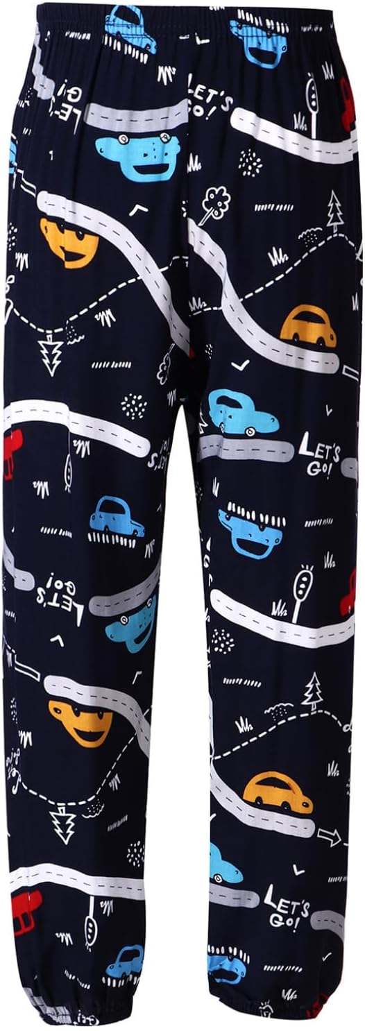 ACSUSS Little Girls Loose Pants for Kids Yoga Trousers Bohemian Summer Beach Pants Baggy Harem Activewear for Girls Age 3-12