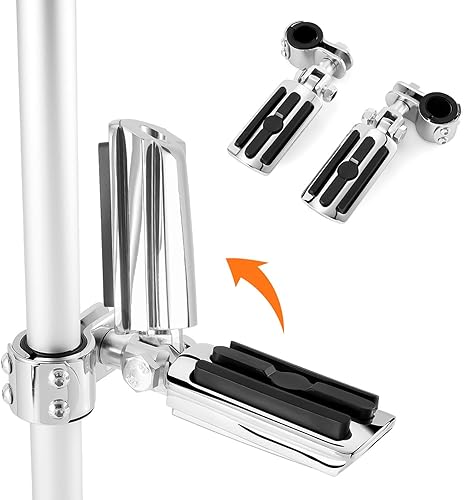 Miniatura 3 de Bravema Estriberas de carretera para motocicleta de 1 a 1 13 pulgadas con protector de motor, reposapiés de carretera para Harley Indian Yamaha