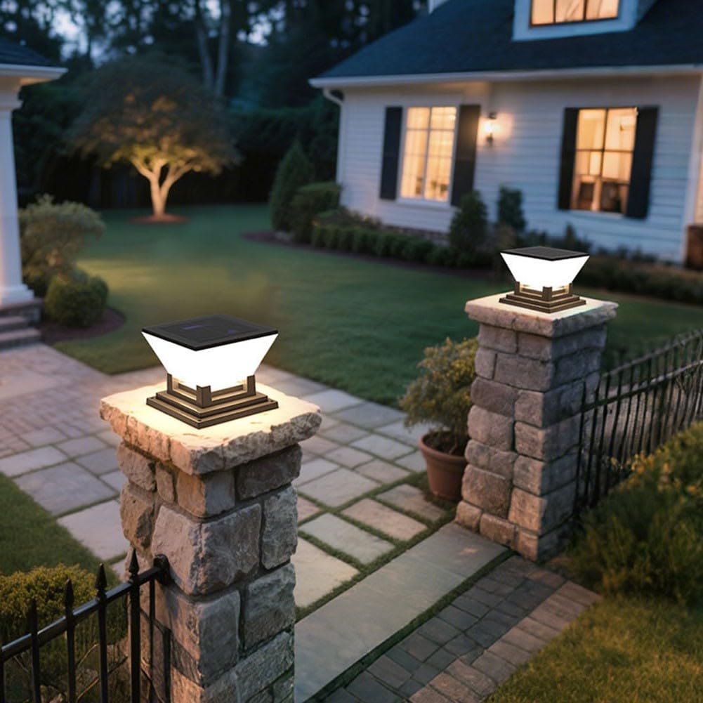 Lampada a colonna a LED ad energia solare per giardino cortile portico