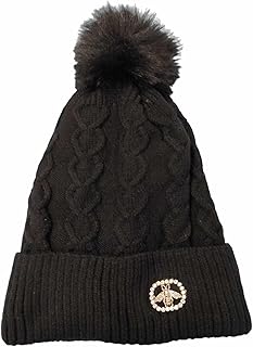 آيس كاب مبطن فرو للنساء لون أسود، مقاس موحد