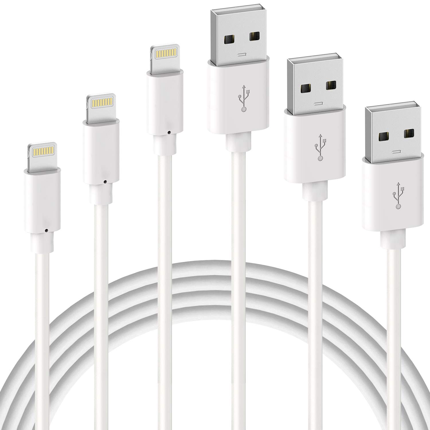 Quntis Cable iPhone, MFi Certificado 3 Piezas 1M 2M 3M Cable Lightning