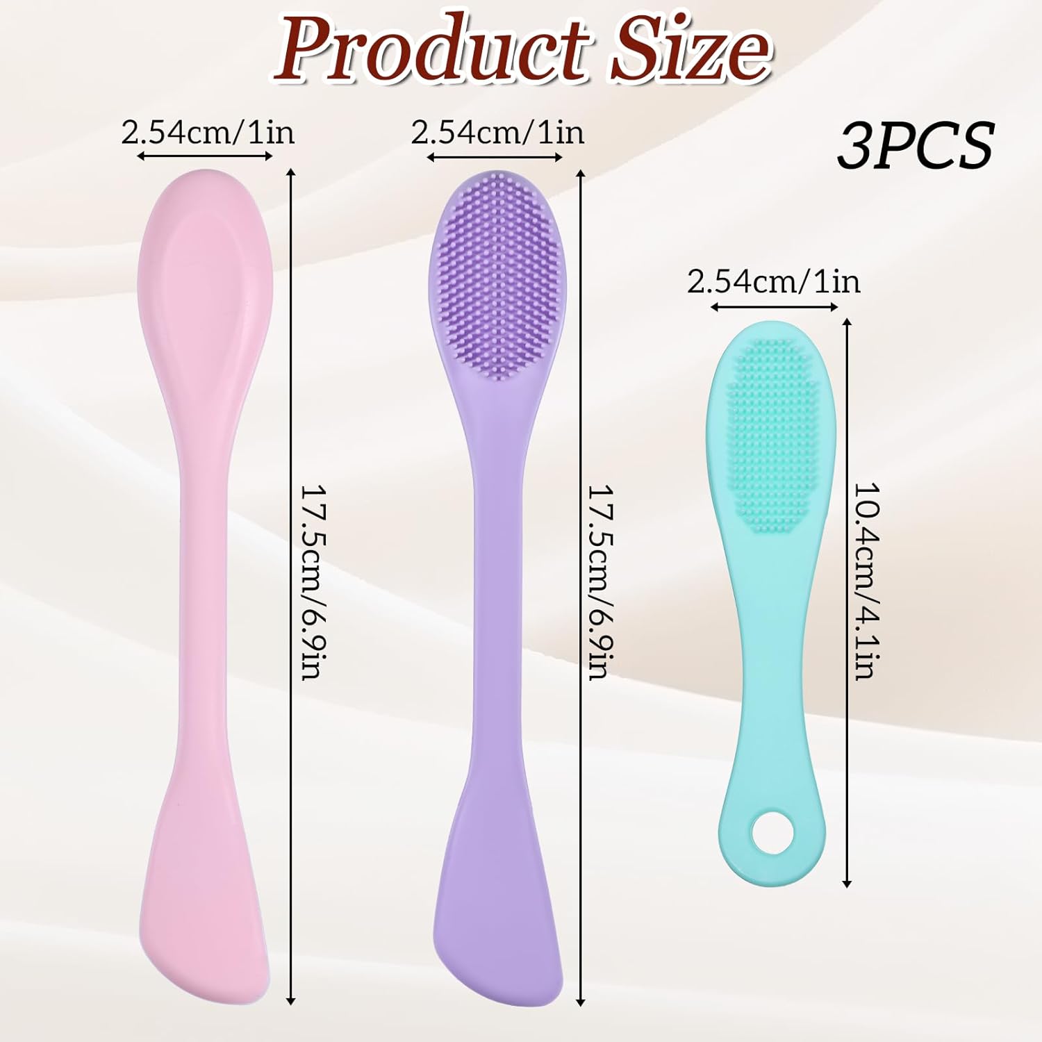 3PCS Facial Cleansing Brush, 2 in 1 Silicone Face Scrubber, Silicone Face Mask Applicator, Mask Applicator Tool for Facial Mud, Clay, Body Lotion, DIY Masks - Image 2