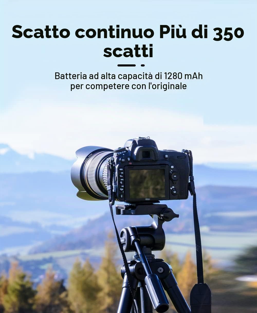 2 pezzi EN-EL20 EN-EL20a Batterie e Smart LCD Display Caricatore USB doppio per Nikon Coolpix P1100, P950, P1000, DL24-500, Coolpix A, 1 AW1, 1 J1, 1 J2, 1 J3, 1 S1, 1 V3 Fotocamera Digitale