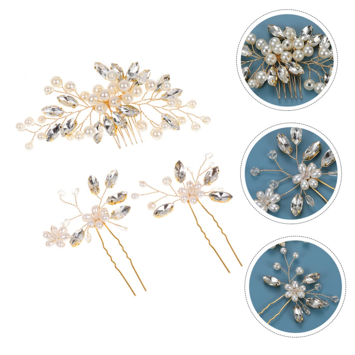 DOITOOL 5 Juegos Horquilla accesorios para el cabello de peines decorativos para el cabello tiara decoración tocados de peines de boda sombrerería colocar Decorar