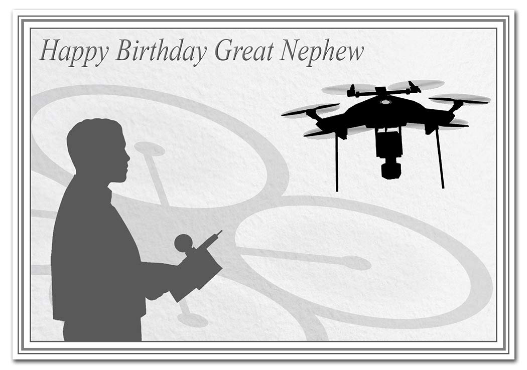 Drone Birthday Cards for him - Best Unusual Unique Cool Extra Special - Men Male (Great Nephew Birthday Card – Drone theme)