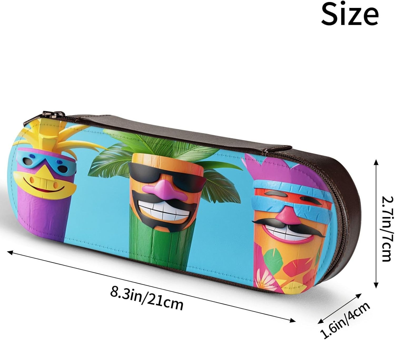 cartoon patterns Leather Multi Slot Pen Storage Case image 4