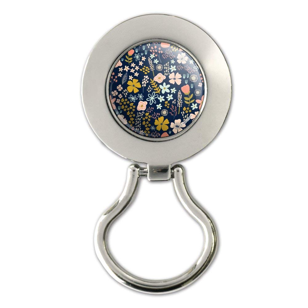 Mimi Flowers Floral Pattern Magnetic Metal Eyeglass ID Badge Holder