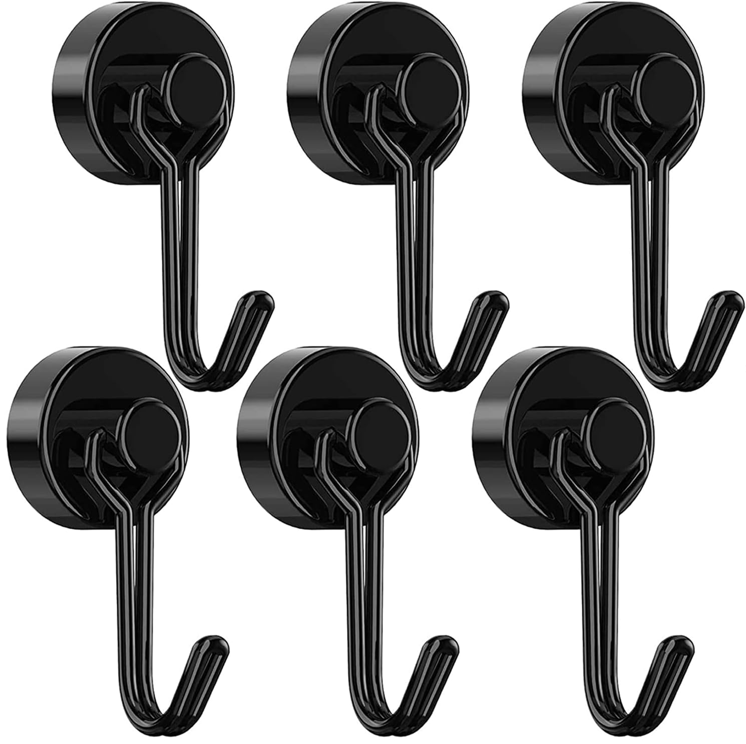 Tohoer Magnetic Hooks, Neodymium Magnets Hook Heavy Duty 30LBS with Rust Proof for Fridge, Refrigerator, Oven, Grill, BBQ, Key, Tools Holder,